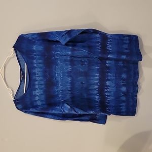 Blue Tie-Dye 3/4 Length Sleeve Shirt